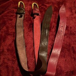 Elegant Red and Brown Leather Belts